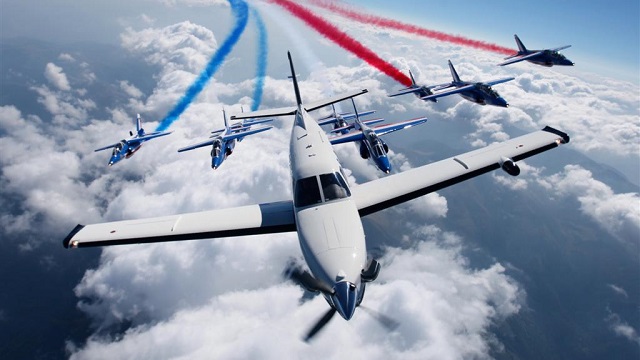 DAHER TBM 930 with Patrouille de France