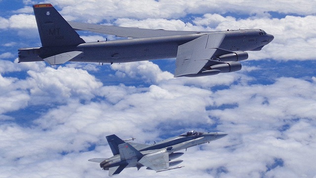 CF-18 Hornet meets B-52H
