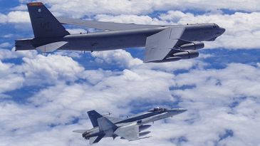 CF-18 Hornet meets B-52H